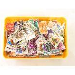 Six plastic boxes of stamps, worldwide,
