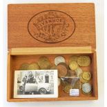 Album and contents of English coins, 1971 Jamaica proof set, 100g .