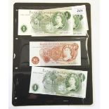 Twenty Bank of England banknotes, two 10s notes (one signed J S Fforde, one J O Hollom),