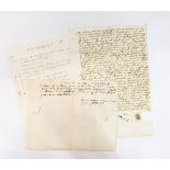 Quantity of ephemera including a 16th century receipt, 17th century documents, indentures,