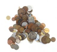 Quantity of British copper and silver coinage and assorted foreign coinage