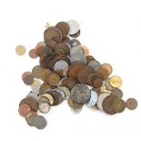 Quantity of British copper and silver coinage and assorted foreign coinage