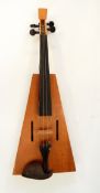 Trapezoidal violin, one of many made by Ronald Roberts (Exeter), pioneering craftsman, teacher,