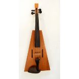 Trapezoidal violin, one of many made by Ronald Roberts (Exeter), pioneering craftsman, teacher,