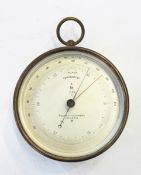 Negretti & Zambra brass hanging aneroid barometer,