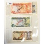 Four Jersey banknotes (1976-1988) comprising one £20 note, one £10 note,