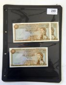 Five State of Jersey banknotes including three 10s notes,