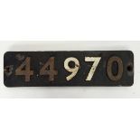 Cast iron steam locomotive smoke box numberplate, no.