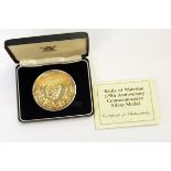 Royal Mint sterling silver Battle of Waterloo 175th anniversary commemorative medal,