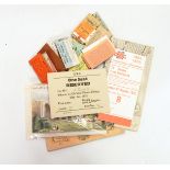 Quantity of assorted railway tickets, two railway tokens, four railway buttons,