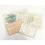 Folder and contents of ephemera including a wedding pass card admitting Mr William Flowers to the