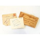 Card with four pen autographs of Leslie Andrew, James Crichton,