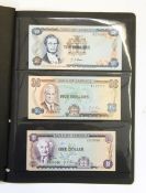 Six Jamaican banknotes including a 5s note, a 10s note and a £1 note (all 1960-1964) plus a 1d note,