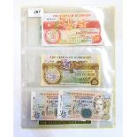 Seven Guernsey banknotes comprising one £20 note (1990 signed P D P Trestain),