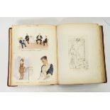 Late 19th century watercolour, scrapbook and sketch album containing hunting scenes,