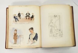 Late 19th century watercolour, scrapbook and sketch album containing hunting scenes,