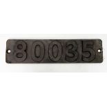 Cast iron steam locomotive smoke box numberplate, no.