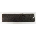 Cast iron steam locomotive smoke box numberplate, no.