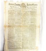 Quantity of 18th century and later newspapers including Ayre's Sunday London Gazette 1785,