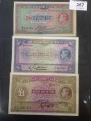 Three Maltese banknotes, one 2s and sixpence note (30 September 1939) A-1000004,