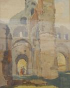 Edgar Rowley Smart (1887-1934) Watercolour drawing "St Botolph's Priory, Colchester",