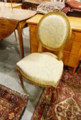 Louis XVI-style giltwood bedroom chair,