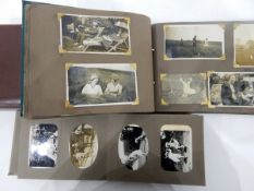 Gentleman's leather dressing case with chrome fittings, ephemera including postcards, photographs,