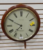 Wall clock, the painted dial with Roman numerals and inscribed 'Freeman, Lechlade',