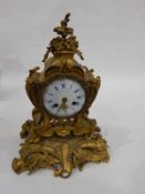 19th century French mantel clock, the enamel dial inscribed 'For Ettienne Lenoir',