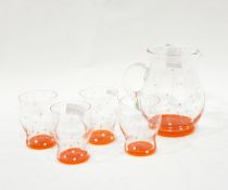Glass lemonade set comprising jug and four tumblers,