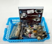 Quantity of souvenir spoons, silver and silver plate,