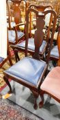 Set of eleven Queen Anne style mahogany reproduction dining chairs viz.