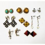 Quantity of marcasite, silver and other metal clasps, a quantity of clips,