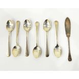 Set of six silver teaspoons by Charles Wilkes,