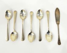 Set of six silver teaspoons by Charles Wilkes,
