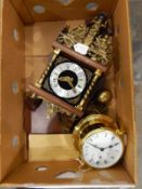 Schatz Royal Mariner eight-day brass ship's bulkhead clock with bell