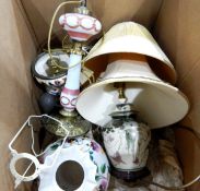 Assorted table lamps and lamp shades (2 boxes)
