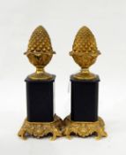 Pair of 19th century slate and ormolu mantel ornaments,