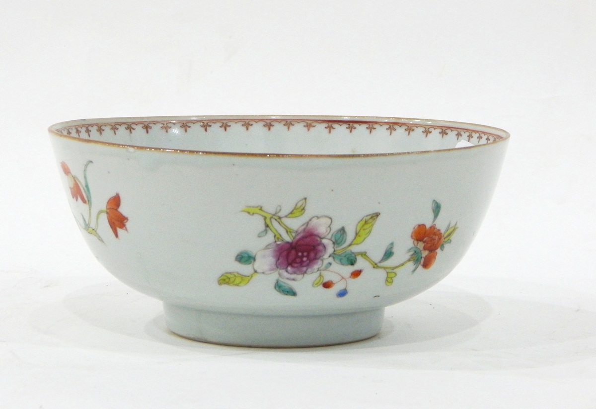 Famille rose bowl with floral decoration