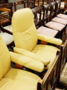 Pair of Ekornes faux-leather reclining chairs (2)
