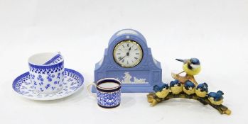 Wedgwood blue Jasperware mantel clock,