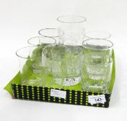 Nine assorted 19th century and later glass tumblers,