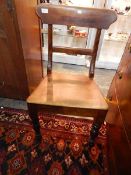 Pair of Victorian dining chairs on sabre supports
