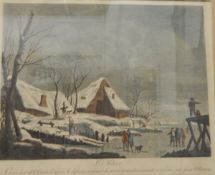 After Jean Pillement Two coloured engravings "L'Hiver" and "Summer L'ete",