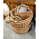 Three log baskets,