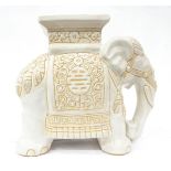 Pottery model of an elephant with incised decoration