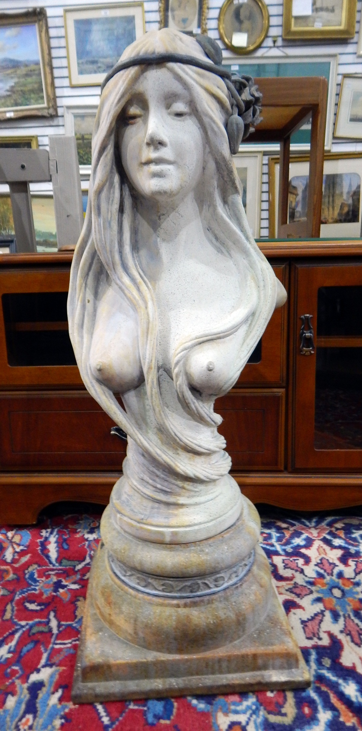 Tudorgate reconstituted stone model of the Water Nymph on socle base