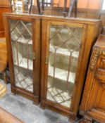 Pair of early 20th century display cabinets enclosed by astragal doors (2)