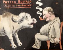 Watercolour drawing Bovril advertising poster, 'Potted Buffalo',
