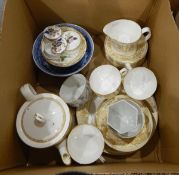 Royal Worcester part tea service, Hyde Park, white ground with gilt decorations,